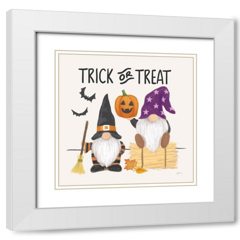Halloween Gnomes III White Modern Wood Framed Art Print with Double Matting by Urban, Mary
