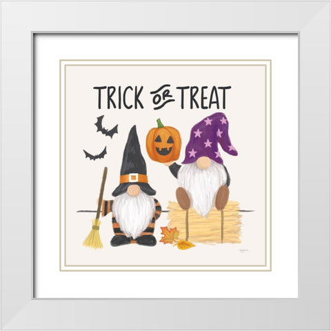 Halloween Gnomes III White Modern Wood Framed Art Print with Double Matting by Urban, Mary