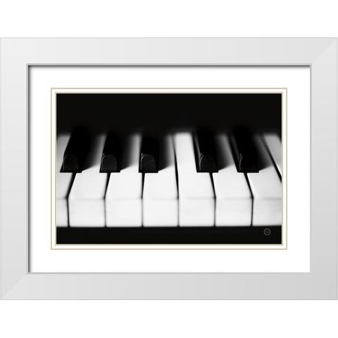 Piano Lounge I White Modern Wood Framed Art Print with Double Matting by Larson, Nathan