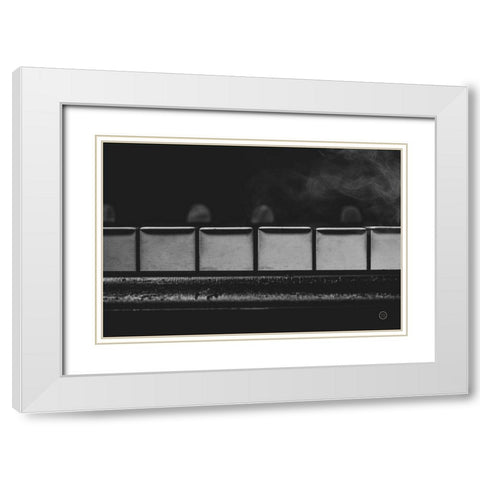 Piano Lounge II White Modern Wood Framed Art Print with Double Matting by Larson, Nathan