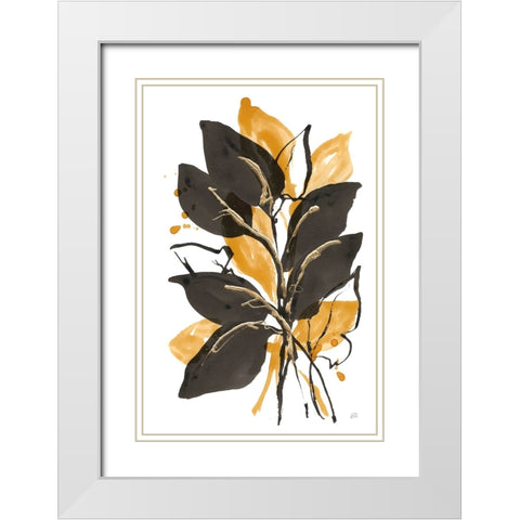 Amber Black and Gold II White Modern Wood Framed Art Print with Double Matting by Paschke, Chris