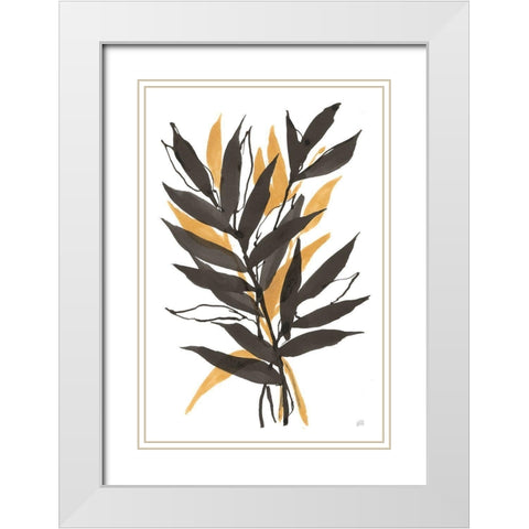Amber Palm III White Modern Wood Framed Art Print with Double Matting by Paschke, Chris