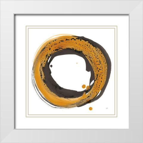 Amber Enso I White Modern Wood Framed Art Print with Double Matting by Paschke, Chris