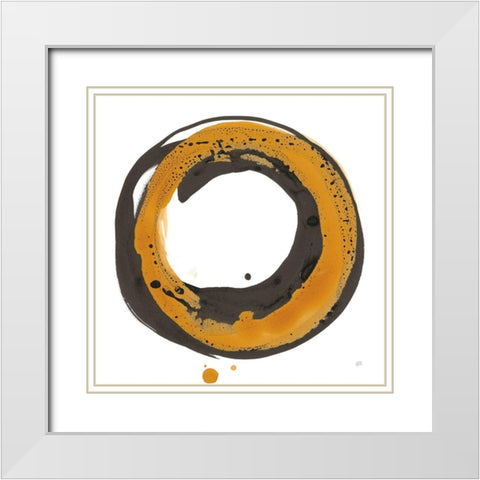 Amber Enso II White Modern Wood Framed Art Print with Double Matting by Paschke, Chris