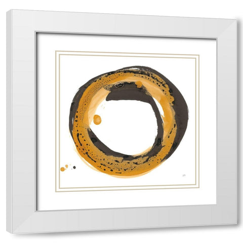 Amber Enso III White Modern Wood Framed Art Print with Double Matting by Paschke, Chris