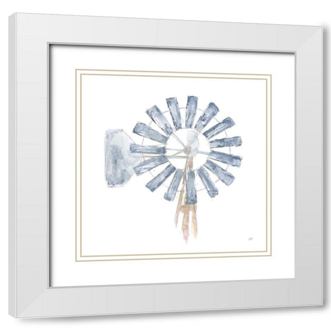 Textural Windmill II White Modern Wood Framed Art Print with Double Matting by Paschke, Chris