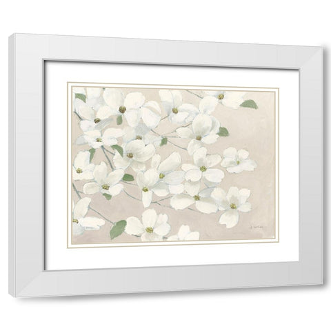 Dogwood Delight Cream White Modern Wood Framed Art Print with Double Matting by Wiens, James