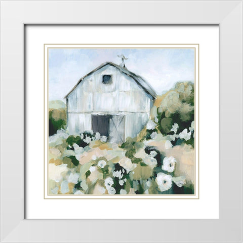 Summer Barn One Window Neutral White Modern Wood Framed Art Print with Double Matting by Pete, Katrina