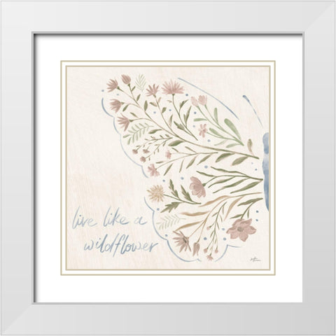 Wildflower Vibes VI Neutral White Modern Wood Framed Art Print with Double Matting by Penner, Janelle