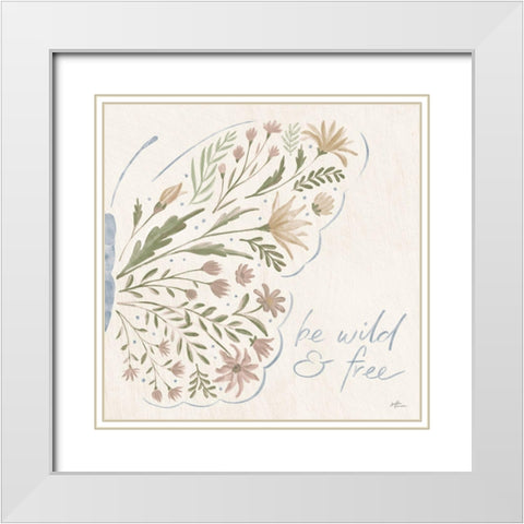 Wildflower Vibes VII Neutral White Modern Wood Framed Art Print with Double Matting by Penner, Janelle