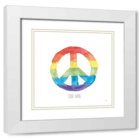 Rainbow Pride I White Modern Wood Framed Art Print with Double Matting by Adams, Sarah
