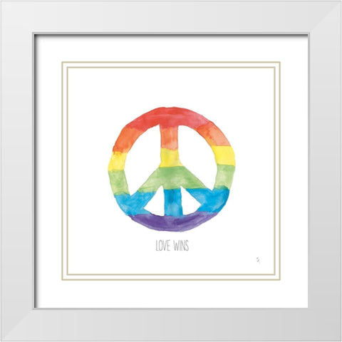 Rainbow Pride I White Modern Wood Framed Art Print with Double Matting by Adams, Sarah