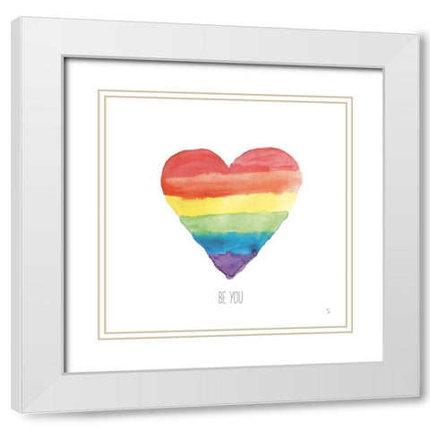 Rainbow Pride II White Modern Wood Framed Art Print with Double Matting by Adams, Sarah