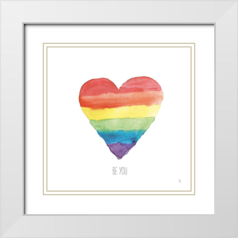Rainbow Pride II White Modern Wood Framed Art Print with Double Matting by Adams, Sarah
