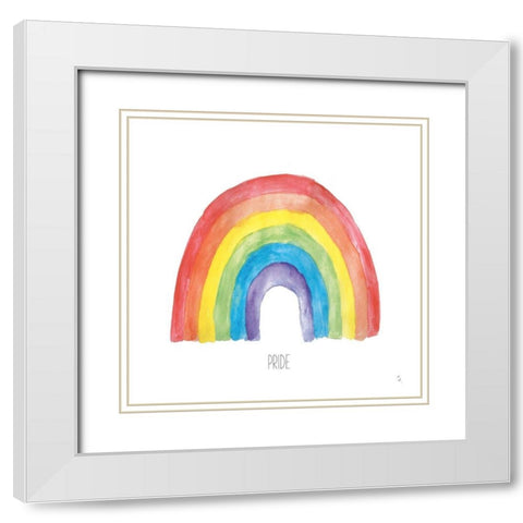 Rainbow Pride IV White Modern Wood Framed Art Print with Double Matting by Adams, Sarah