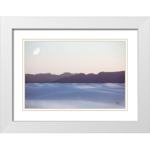 White Sands Dream White Modern Wood Framed Art Print with Double Matting by Larson, Nathan