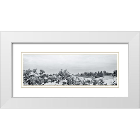 Villa View Light Crop White Modern Wood Framed Art Print with Double Matting by Aledanda