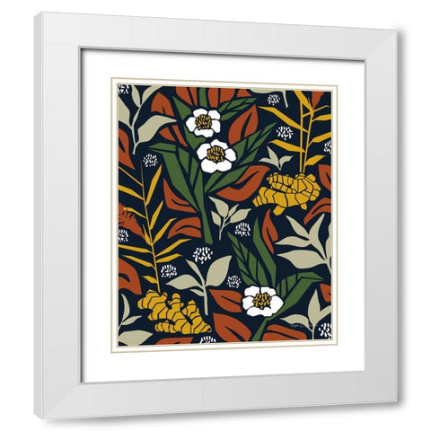 Ginger and White Tea White Modern Wood Framed Art Print with Double Matting by Gallagher, Megan