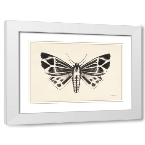 Moth III White Modern Wood Framed Art Print with Double Matting by Tillmon, Avery