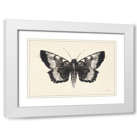Moth V White Modern Wood Framed Art Print with Double Matting by Tillmon, Avery