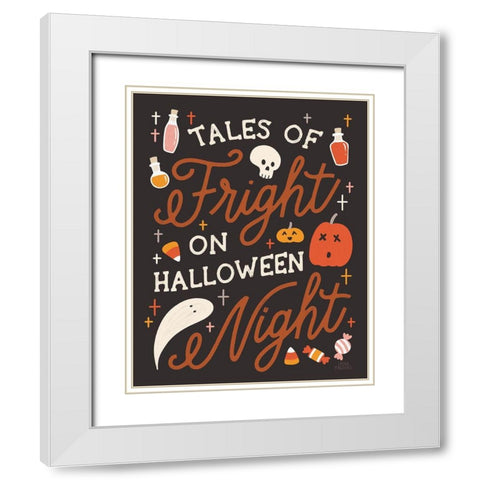 Trick or Treat VII Rust White Modern Wood Framed Art Print with Double Matting by Marshall, Laura