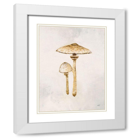 Woodland Mushroom I White Modern Wood Framed Art Print with Double Matting by Purinton, Julia