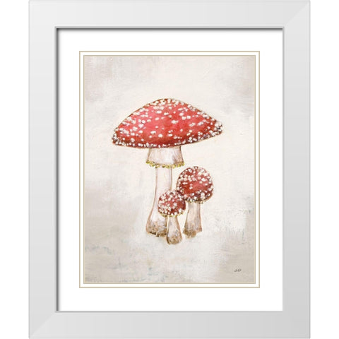 Woodland Mushroom II White Modern Wood Framed Art Print with Double Matting by Purinton, Julia