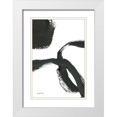Inky V White Modern Wood Framed Art Print with Double Matting by Zaman, Farida