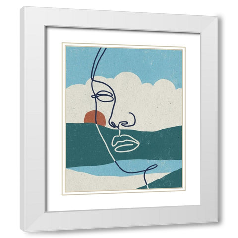 Mykonos II White Modern Wood Framed Art Print with Double Matting by Hershey, Moira