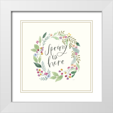 Spring Is Here I White Modern Wood Framed Art Print with Double Matting by Jackson, Jenaya