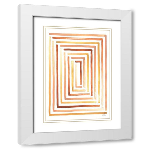 Desert Sunset II SP White Modern Wood Framed Art Print with Double Matting by Marshall, Laura