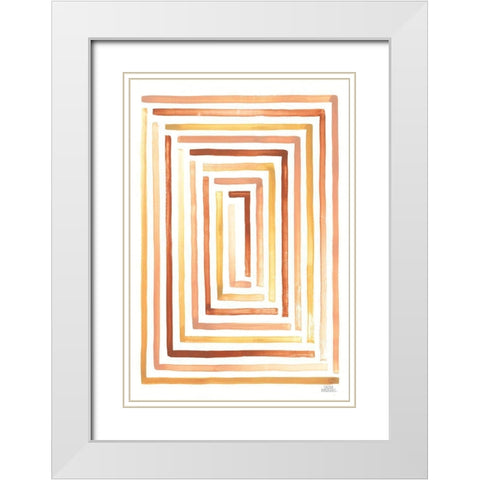 Desert Sunset II SP White Modern Wood Framed Art Print with Double Matting by Marshall, Laura