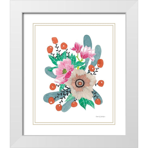 Stained Glass White Modern Wood Framed Art Print with Double Matting by Gallagher, Megan