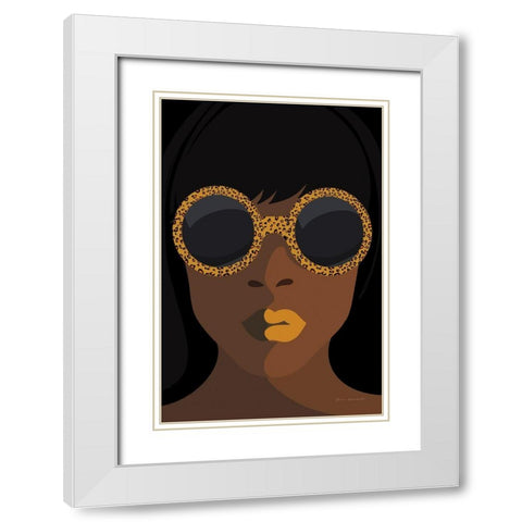 Accessorize I Yellow Lips White Modern Wood Framed Art Print with Double Matting by Escalante, Omar