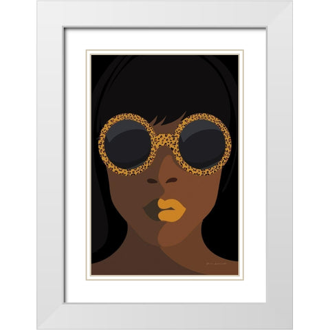 Accessorize I Yellow Lips White Modern Wood Framed Art Print with Double Matting by Escalante, Omar
