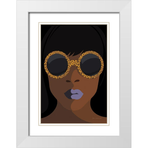 Accessorize I Peri Lips White Modern Wood Framed Art Print with Double Matting by Escalante, Omar
