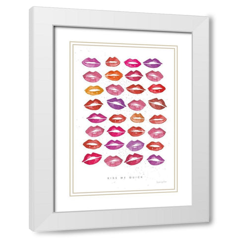 Kiss Me Quick White Modern Wood Framed Art Print with Double Matting by Charro, Mercedes Lopez