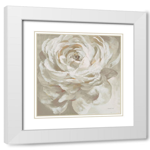 Neutral Rose White Modern Wood Framed Art Print with Double Matting by Nai, Danhui