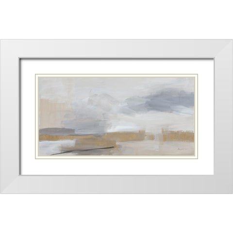 Sandstorm Gold White Modern Wood Framed Art Print with Double Matting by Munger, Pamela