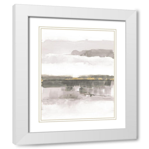 Influence of Line and Color Neutral Gold White Modern Wood Framed Art Print with Double Matting by Schick, Mike