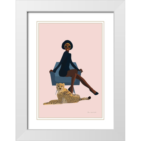 Wild Lounge II Rose Pink White Modern Wood Framed Art Print with Double Matting by Escalante, Omar