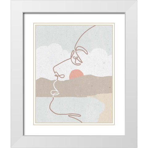 Mykonos I Neutral White Modern Wood Framed Art Print with Double Matting by Hershey, Moira