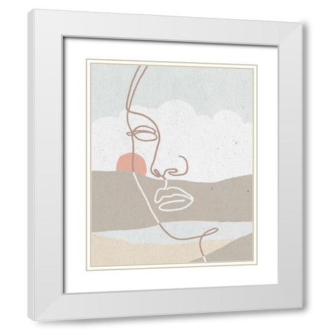 Mykonos II Neutral White Modern Wood Framed Art Print with Double Matting by Hershey, Moira