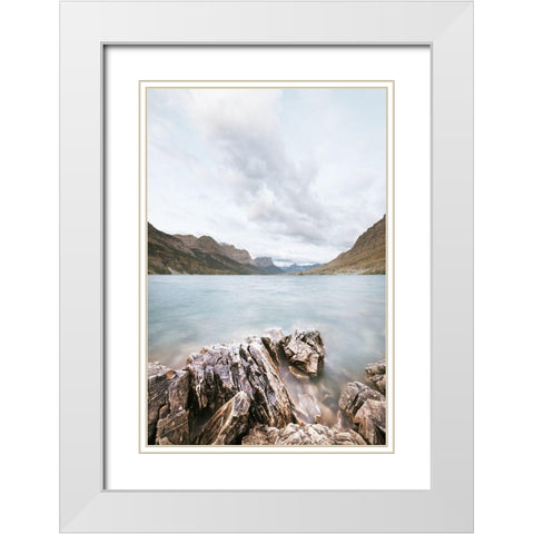 Glacier Lake White Modern Wood Framed Art Print with Double Matting by Majchrowicz, Alan