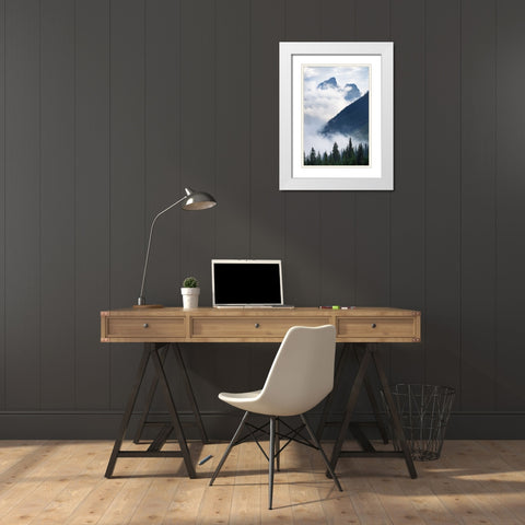 Mountain Fog White Modern Wood Framed Art Print with Double Matting by Majchrowicz, Alan