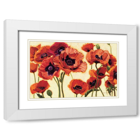 Orientals White Modern Wood Framed Art Print with Double Matting by Novak, Shirley