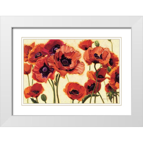 Orientals White Modern Wood Framed Art Print with Double Matting by Novak, Shirley