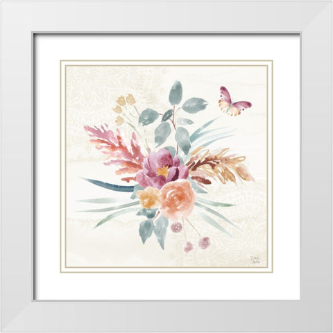 Boho Garden III White Modern Wood Framed Art Print with Double Matting by June, Dina