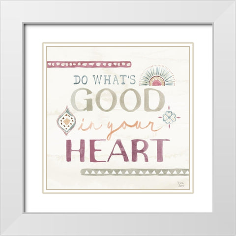 Boho Garden V White Modern Wood Framed Art Print with Double Matting by June, Dina