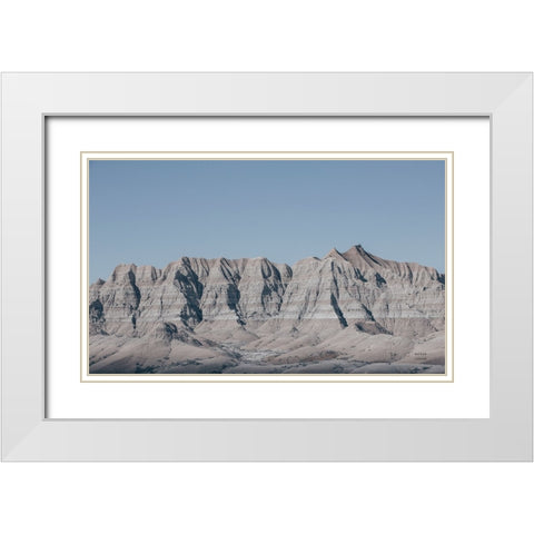 Badlands White Modern Wood Framed Art Print with Double Matting by Larson, Nathan